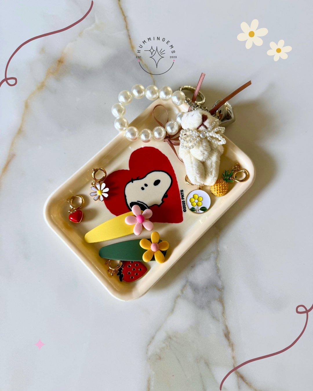 3P4 x Peanuts® - Snoopy Heart Vintage-Style Tray