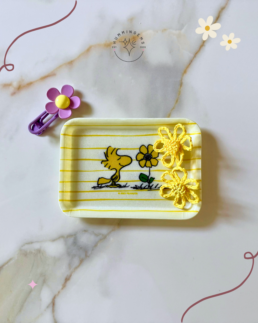 3P4 x Peanuts® - Woodstock Flower Vintage-Style Tray